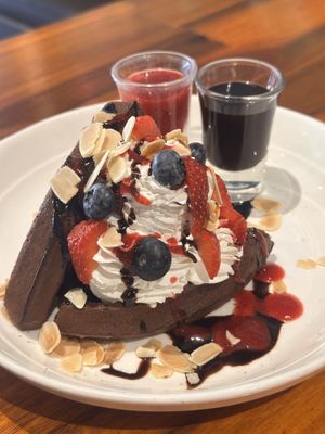 chocolate waffle w/ fruit   at Plant-erian in Krabi