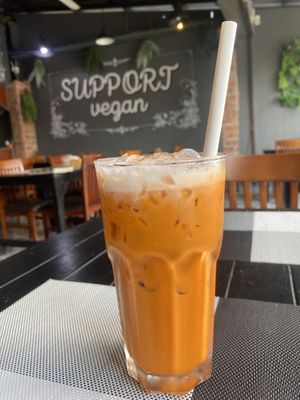 Cold Thai tea  at Plant-erian in Krabi