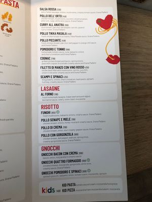 v = vegetarian ve = vegan  at Vapiano in Budapest