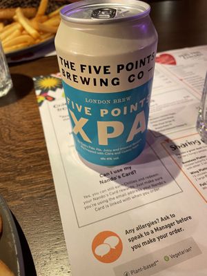 Vegan IPA at Nando's in North West London