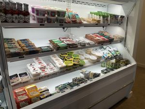 Sampling of their vegan cold case  at Accord Market in Rochester