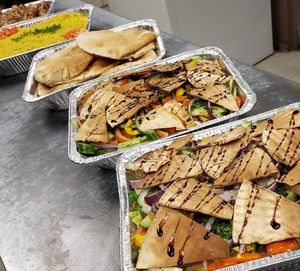 Salad and naan (specify vegan) at Midsea Eatery in Fredericton