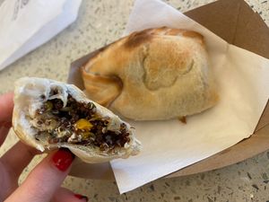 Very tasty vegan empanada  at Dart in Santa Barbara