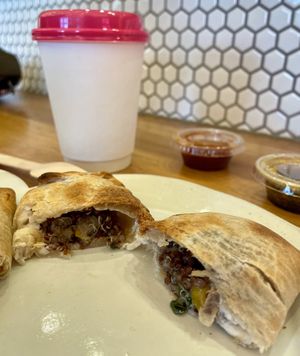 Vegan empanadas  at Dart in Santa Barbara