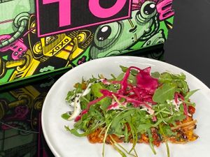 Plant slice (plated at home) at MOTO Pizza West Seattle in Seattle