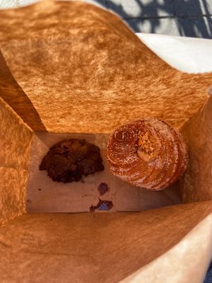 Chocolate praline curffin & double chocolate cookie  at Saint-Jean in Amsterdam
