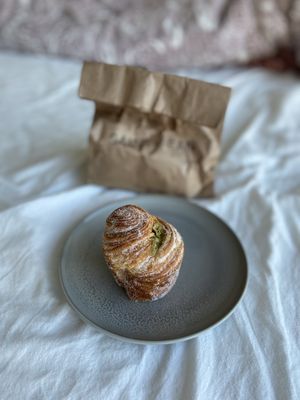 pistachio cruffin  at Saint-Jean in Amsterdam