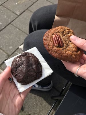 choco cookie and miso pecan cookie at Saint-Jean in Amsterdam