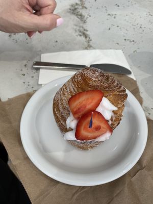 Strawberry Cheesecake Cruffin. Quite delicious!  at Saint-Jean in Amsterdam
