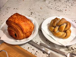 Pain au chocolat and cardamom bun at Saint-Jean in Amsterdam