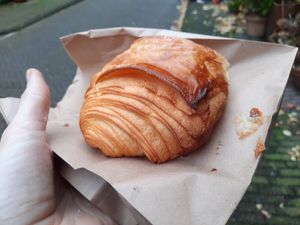 Regular pain-au-chocolat - Unfortunately I squashed the hazelnut one, so no picture :( at Saint-Jean in Amsterdam