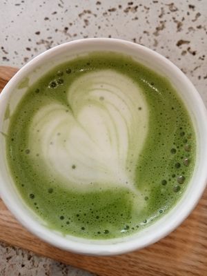 Macha latte at Saint-Jean in Amsterdam