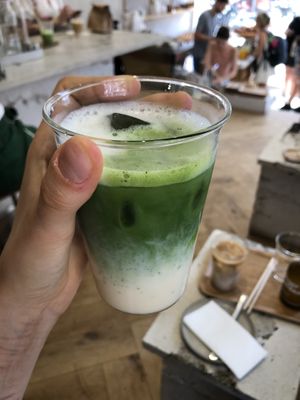 matcha latte  at Saint-Jean in Amsterdam