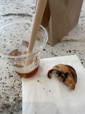 Forgot to take a picture before I started eating it. Here is my last bite    at Saint-Jean in Amsterdam