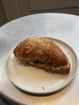 Croissant with avocado, tomato, spinach, Mayo   at Saint-Jean in Amsterdam