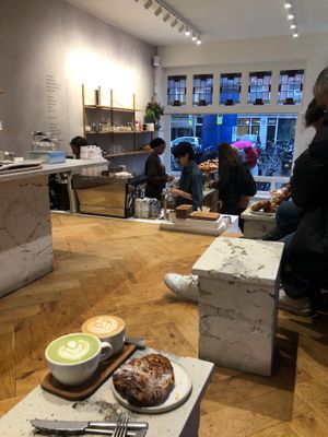 The interior seating area! Fits 8 maybe! at Saint-Jean in Amsterdam