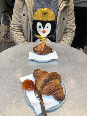 Cheese croissant and plain croissant with jam  at Saint-Jean in Amsterdam