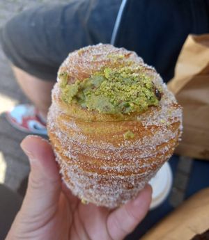 Pistachio cruffin at Saint-Jean in Amsterdam