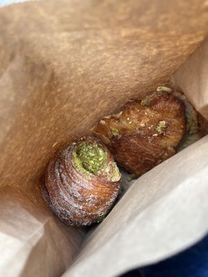 Pistachio cronut and croissantt  at Saint-Jean in Amsterdam