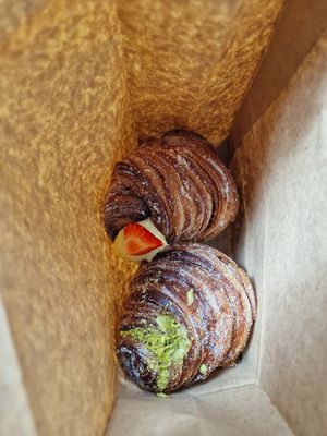 Pistachio paste filled croissant better than the other one at Saint-Jean in Amsterdam