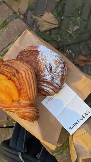 vanilla and apricots danish, nut and chocolate croissant   at Saint-Jean in Amsterdam