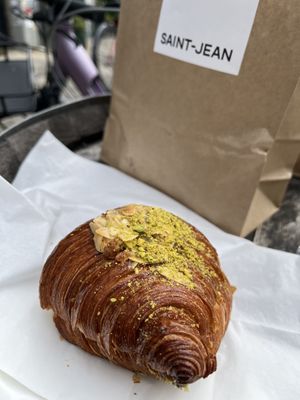 Pistachio almond croissant 🥐   at Saint-Jean in Amsterdam