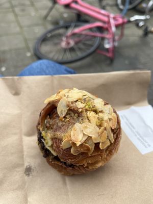 Blueberry and pistachio cruffin   at Saint-Jean in Amsterdam