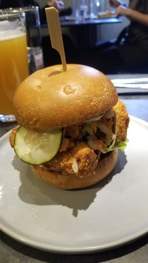 Chicken sandwich at Earthen  in Brooklyn