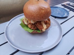 Chikn sandwich at Earthen  in Brooklyn