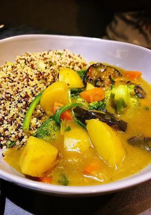 Quinoa curry bowl. at Earthen  in Brooklyn