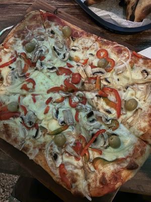 Vegetable vegetarian pizza   at El Hornito in Uvita