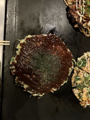 mochi and corn okonomiyaki sooo gooddd  at Gion Tanto - 祇園たんと in Kyoto