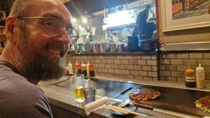 Excited about vegan okonomiyaki at Gion Tanto - 祇園たんと in Kyoto
