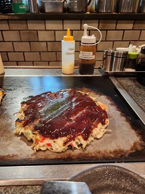 Soy meat okonomiyaki at Gion Tanto - 祇園たんと in Kyoto