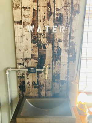 Water bottle refilling station ❤️  at School Bus Coffee Stop in Kyoto