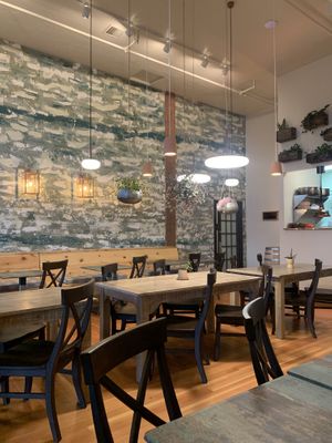 View of seating are at Terra Kitchen in Redmond