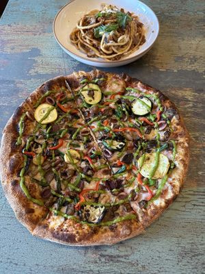 Bucatini Bolognese & pizza! Tasty!     at Terra Kitchen in Redmond