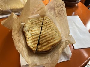 tasty panini sandwiches  at Cultured Kindness Vegan Cheese Shop in Portland