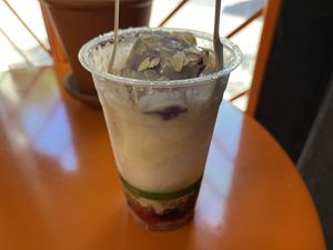 the awesome “halo-halo” icy dessert!  at Cultured Kindness Vegan Cheese Shop in Portland