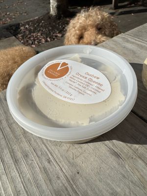 Cashew cream cheese  at Cultured Kindness Vegan Cheese Shop in Portland