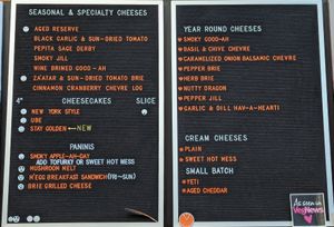 menu at Cultured Kindness Vegan Cheese Shop in Portland
