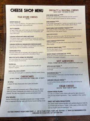   at Cultured Kindness Vegan Cheese Shop in Portland