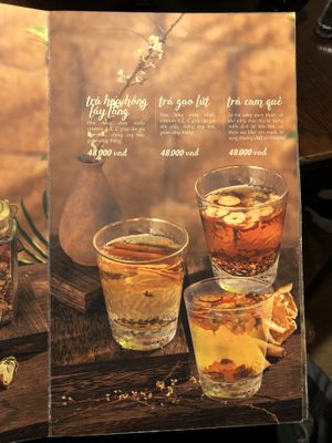 Menu  at CHAM in Hanoi