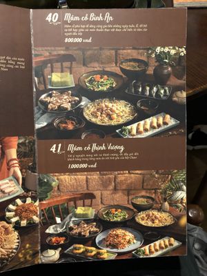 Menu  at CHAM in Hanoi