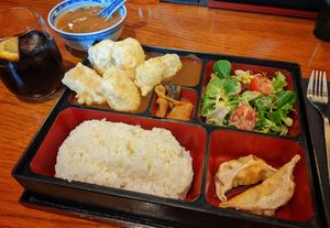 Vegan bento box (lunch menu) at Cocomee in Folkestone