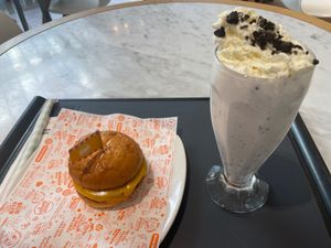 Burger and oreo oatshake at Neat Burger - Stratford in East London