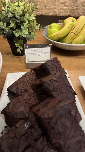 Double chocolate fudge cake  at Red Coat Cafe in Edinburgh