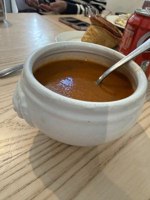 Tomato soupp  at Red Coat Cafe in Edinburgh