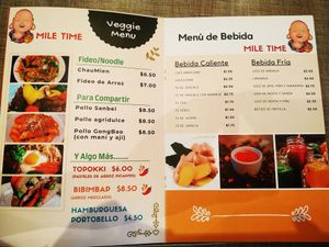 Menu2 at Mile Time in Quito