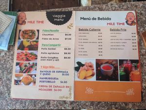 Menu 3/5 at Mile Time in Quito